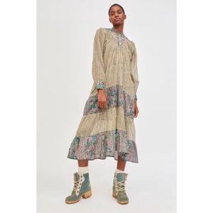 Free People x Antik Batik Elody Midi Dress Medium Multicolor NWT